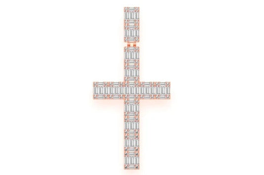Royal Baguette Cross Pendant 14K
