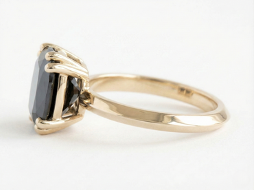 Square Cushion Shape Fancy Black Color Diamond Solid Gold Vintage Ring - Shree Diamond Mfg