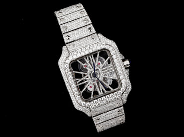 Luxury Cartier Watch in Real VVS Moissanite Diamond Watch, Handmade Stainless Steel Watch For Men/Women
