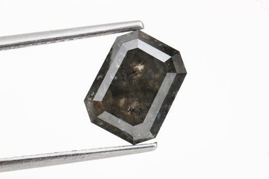 3.45 Carat Gray Diamond. Double Cut Emerald Loose Diamond for Jewelery