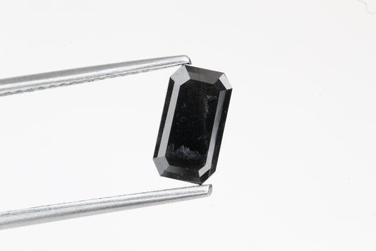 1.13 Carat Natural Black Salt and Pepper Diamond, Emerald Loose Diamond For Jewelry