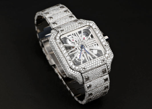 Luxury Watch in Real VVS Moissanite Diamond Watch, Handmade Stainless Steel Watch For Men/Women