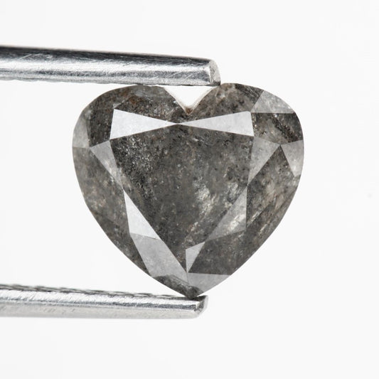 1.73 Carat Heart Shape Fancy Gray Salt and Pepper Natural Diamond For Engagement Ring