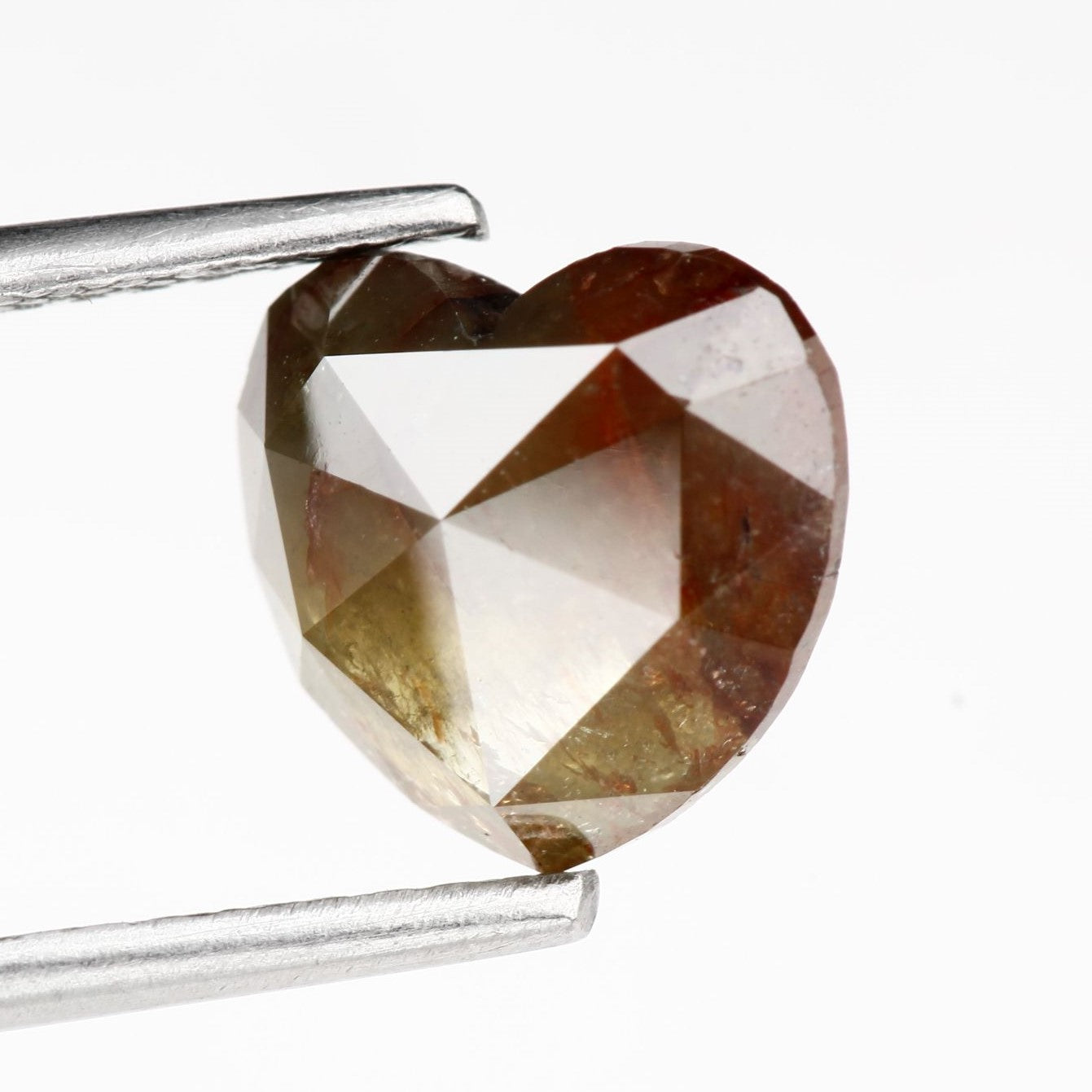 2.17 Carat Heart Shape Diamond Yellow Red Rustic Salt and Pepper Diamond For Engagement Ring