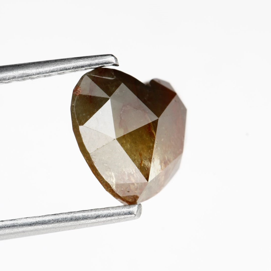 2.17 Carat Heart Shape Diamond Yellow Red Rustic Salt and Pepper Diamond For Engagement Ring