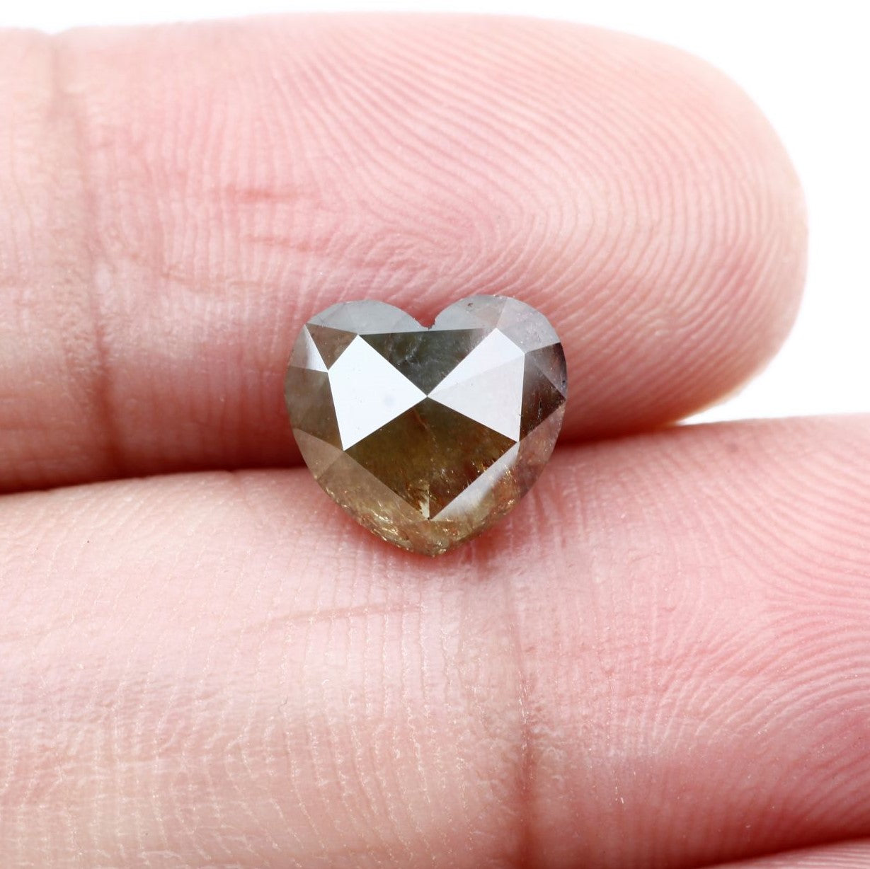2.17 Carat Heart Shape Diamond Yellow Red Rustic Salt and Pepper Diamond For Engagement Ring