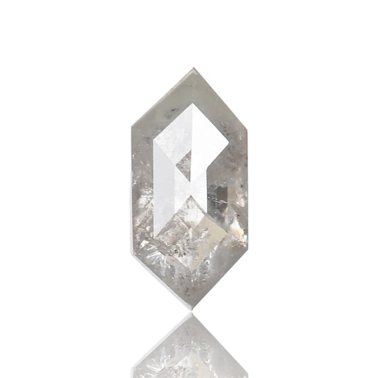 1.16 Ct. Hexagonal Rose Cut Salt and Pepper Fancy Icy Gray Natural Diamond 9.64 mm