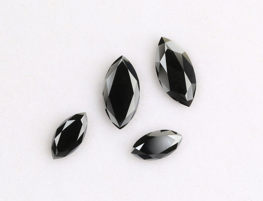 Fancy Black Color Loose Diamond, Marquise 3.50 X 1.75 MM
