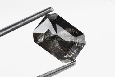 Black diamond 2.06 Carat Black Diamond, Double Cut Emerald