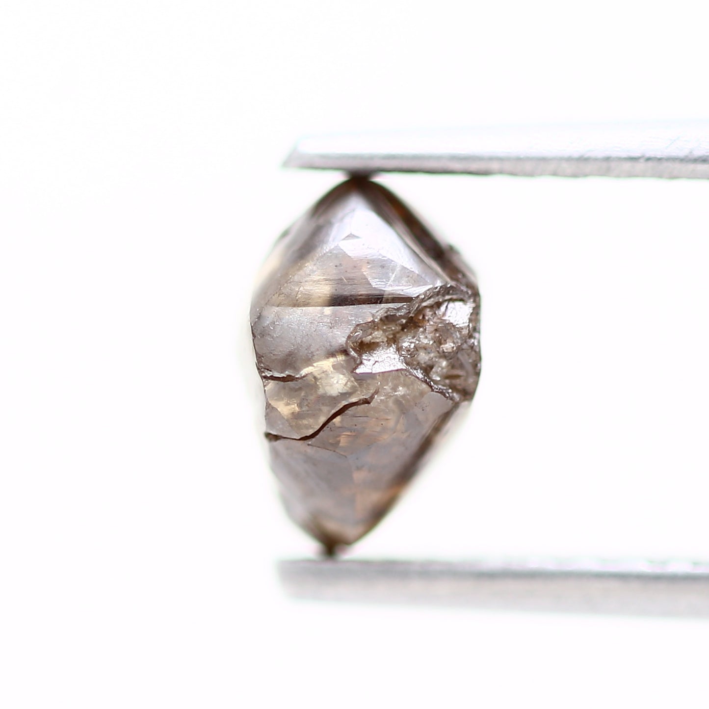 Natural Rough Crystal Octahedron Fancy Brown Uncut Diamond 1.12 Carat Design Rough Diamond Engagement Ring