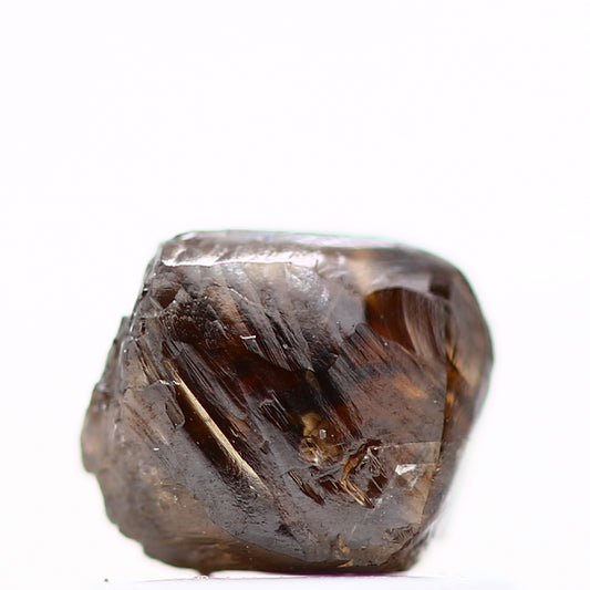 Natural Rough Crystal Raw Fancy Brown Uncut Diamond 0.89 Carat Design Rough Diamond Engagement Ring