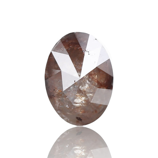 2.20 Ct. Oval Rose Cut Salt and Pepper Fancy Brown Gray Natural Diamond 9.16 mm