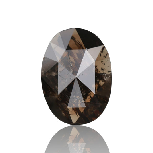 3.40 Ct. Oval Rose Cut Salt and Pepper Fancy Brown Color Natural Diamond 12.64 mm