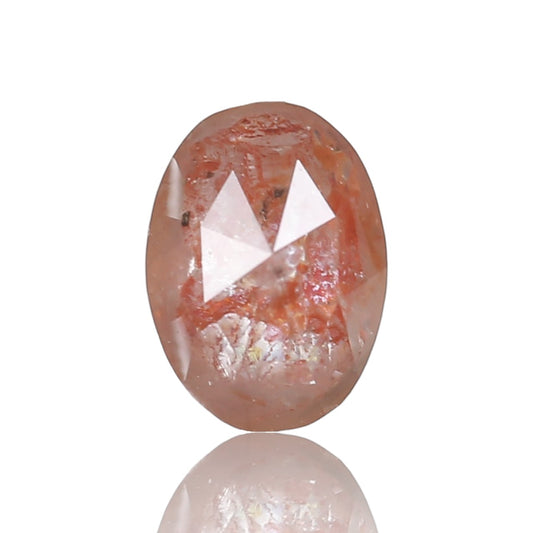 1.13 Ct. Oval Rose Cut Salt and Pepper Fancy Orange Color Natural Diamond 6.90 mm