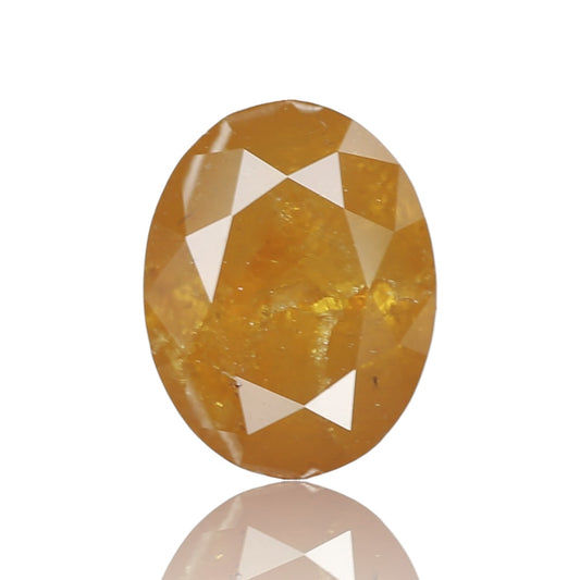 2.38 Ct. Oval Rose Cut Salt and Pepper Fancy Yellow Orange Natural Diamond 8.56 mm