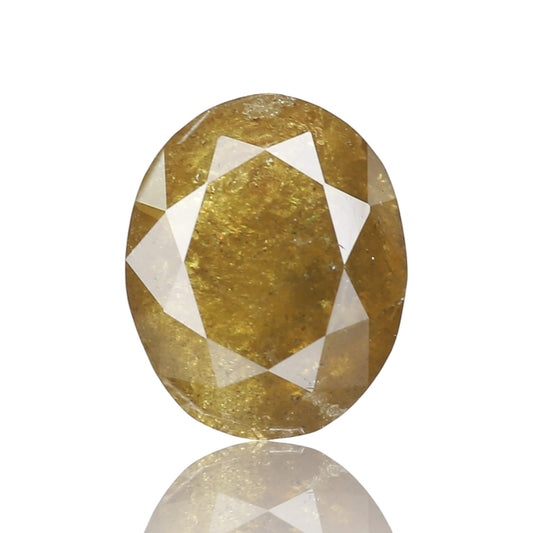 1.89 Ct. Oval Rose Cut Salt and Pepper Fancy Yellow Color Natural Diamond 8.56 mm