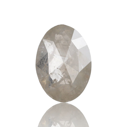 1.08 Ct. Oval Rose Cut Salt and Pepper Fancy Gray Color Natural Diamond 8.20 mm