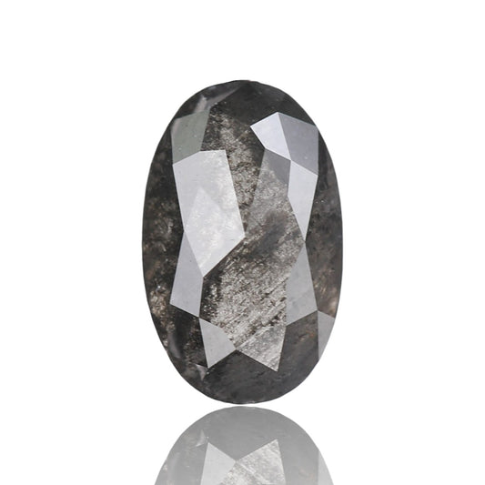 2.65 Ct. Oval Rose Cut Salt and Pepper Fancy Gray Color Natural Diamond 10.40 mm (Copy)