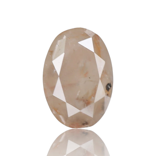 1.81 Ct. Oval Rose Cut Salt and Pepper Fancy Gray Peach Natural Diamond 8.61 mm