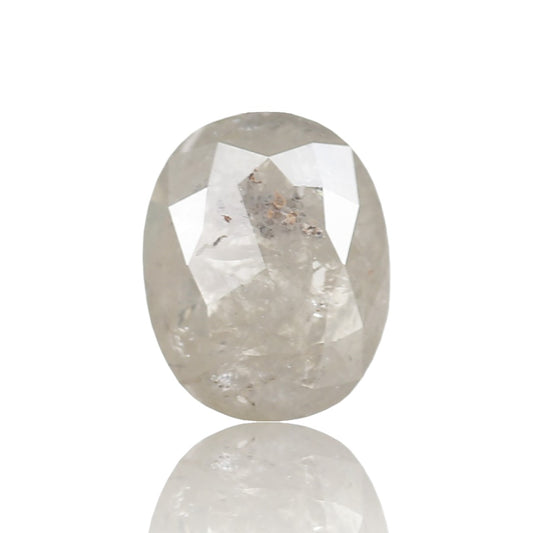 2.04 Ct. Oval Rose Cut Salt and Pepper Fancy Icy Gray Color Natural Diamond 8.54 mm