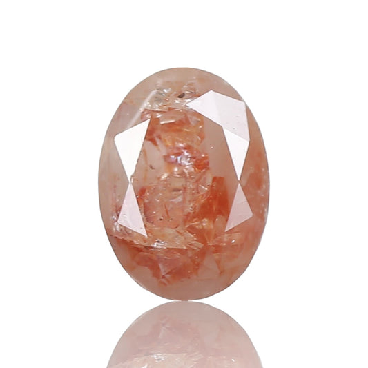 1.18 Ct. Oval Rose Cut Salt and Pepper Fancy Orange Red Natural Diamond 7.78 mm