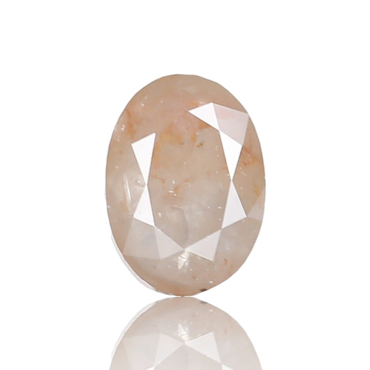 1.26 Ct. Oval Rose Cut Salt and Pepper Fancy Peach Gray Natural Diamond 7.05 mm