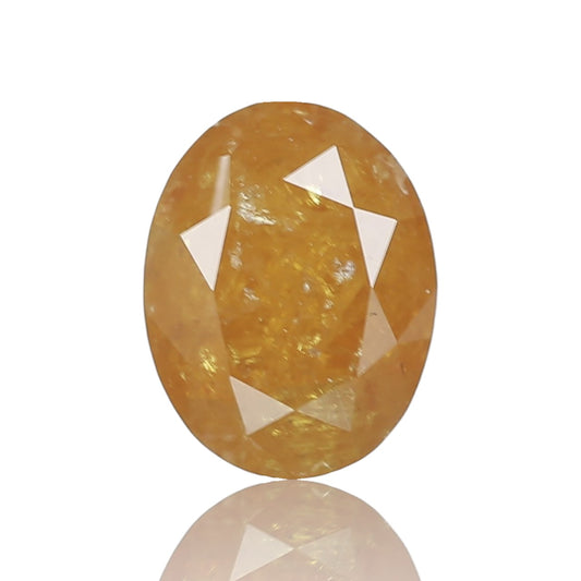 1.60 Ct. Oval Rose Cut Salt and Pepper Fancy Yellow Natural Diamond 7.62 mm