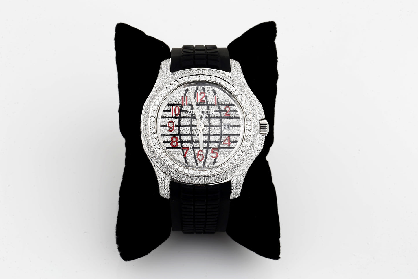 PP White VVS Moissanite Diamonds Iced Out Silicon Strap Hip Hop Watch