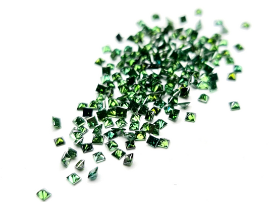 1.05 carat, Fancy Green Diamond, Princess Shape