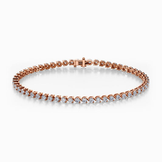 18Kt. Rose Gold Majestic Precious Round Lab Diamond 7 Inch Long Tennis Bracelet