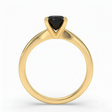 Round Shape Black Color Diamond Engagement Ring