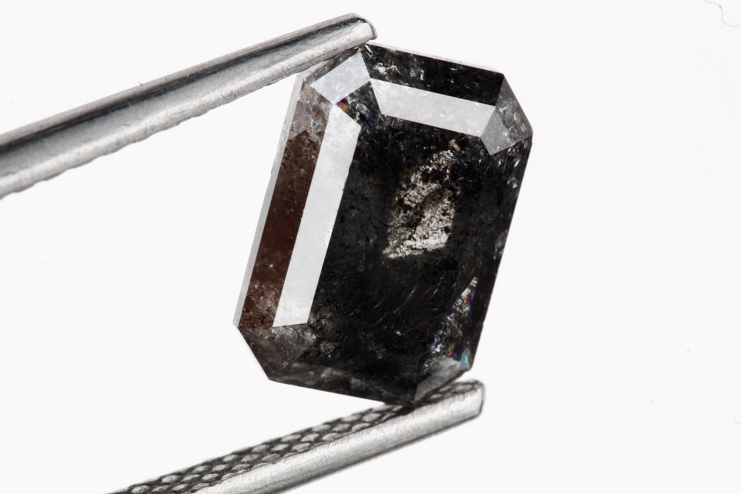 Black diamond 2.06 Carat Black Diamond, Double Cut Emerald