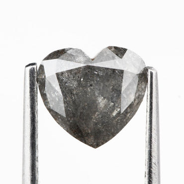 1.73 Carat Heart Shape Fancy Gray Salt and Pepper Natural Diamond For Engagement Ring