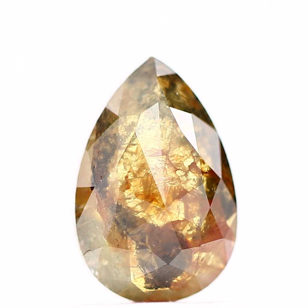 Salt and Pepper Diamond Fancy Orange Color 1.00 CT 7.85 x 5.28 x 2.60 MM Pear Cut Diamond! Natural Loose Diamond ! Christmas Gift for Her