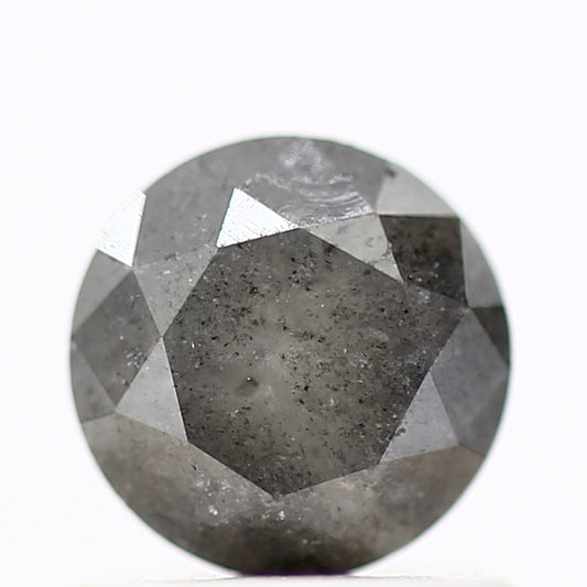 0.87 Carat Fancy Gray Salt And Pepper Round Shape Natural Loose Diamond