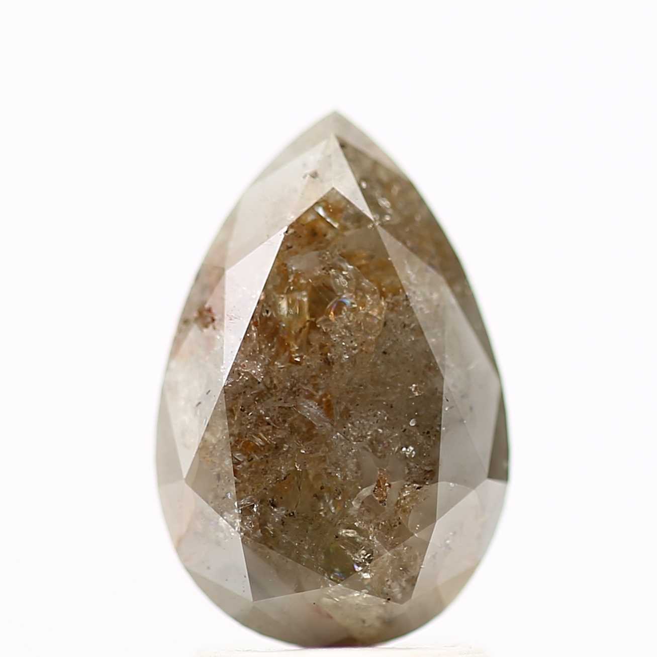 Salt and Pepper Diamond Fancy Brown Color 2.49 CT 10.35 x 6.84 x 5.40 MM Pear Cut Diamond! Natural Loose Diamond ! Christmas Gift for Her