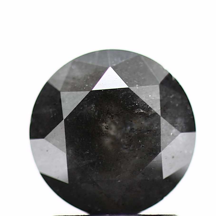 Salt And Pepper Diamond Fancy Gray Color 1.44 CT 7.25 x 4.45 MM Round Brilliant Cut Diamond ! Natural Loose Diamond ! Christmas Gift for Her