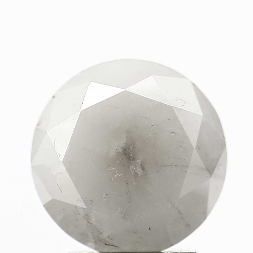 1.96 Carat Milky White Rustic Round Shape Brilliant Cut Natural Loose Diamond
