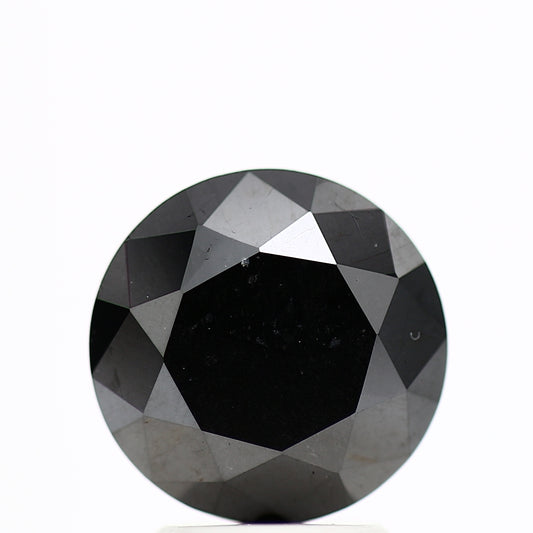 2.82 Carat Fancy Black Round Shape Brilliant Cut Natural Loose Diamond