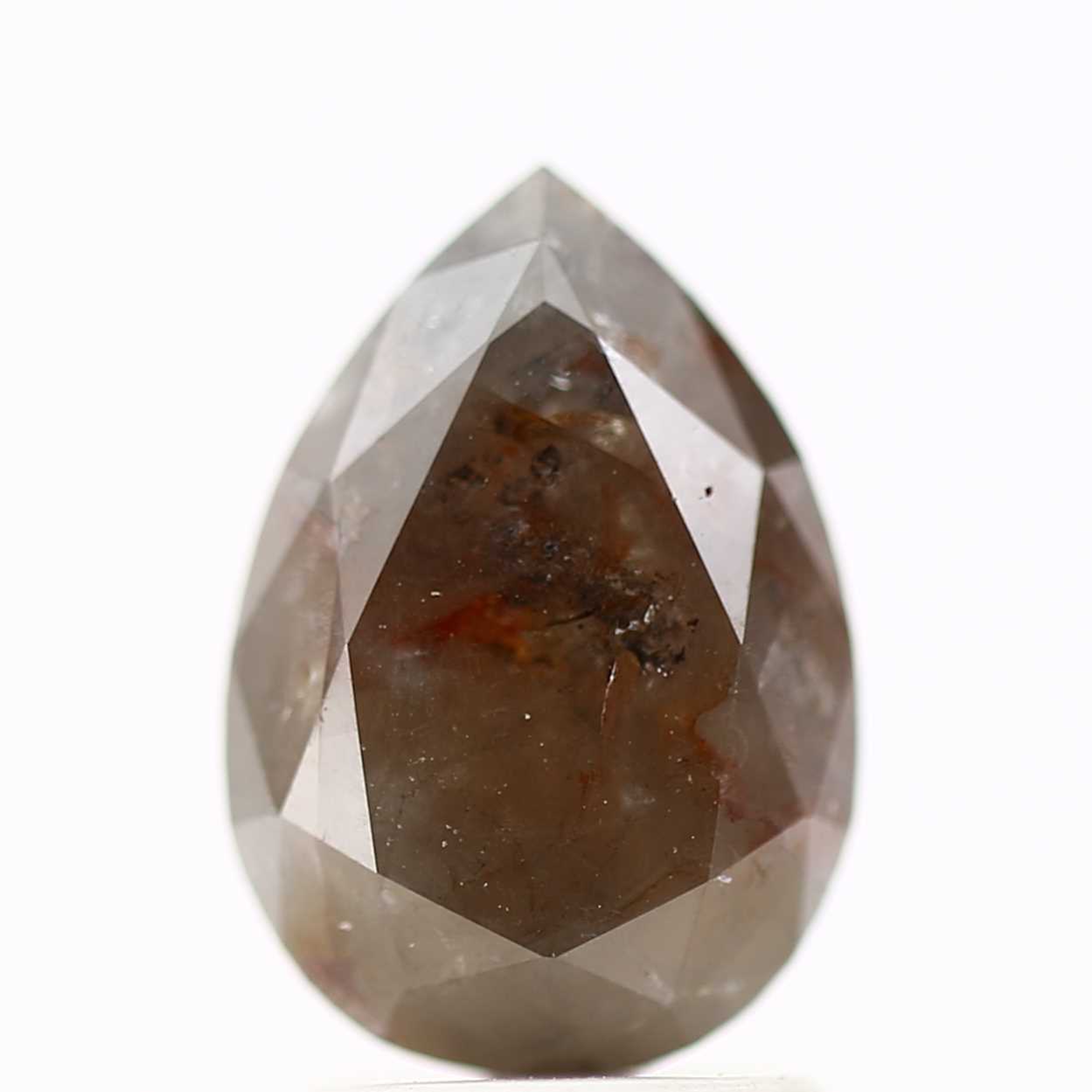 Salt and Pepper Diamond Fancy Brown Color 2.52 CT 10.10 x 7.12 x 5.22 MM Pear Cut Diamond! Natural Loose Diamond ! Christmas Gift for Her