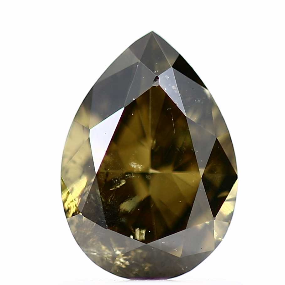 Salt and Pepper Diamond Fancy Greenish Yellow 0.98 CT 7.50 x 5.35 x 3.10 MM Pear Cut Diamond! Natural Loose Diamond ! Christmas Gift for Her