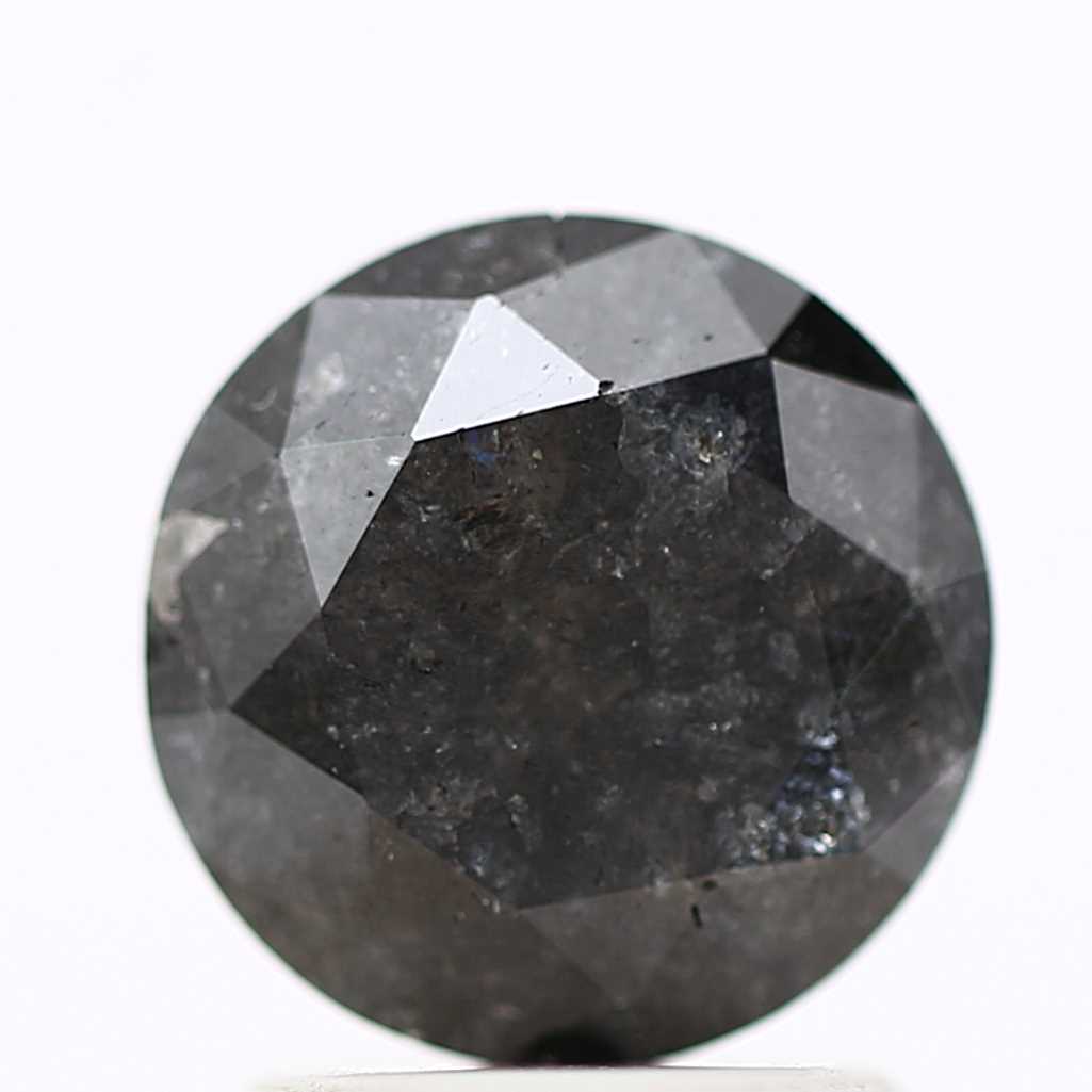 Salt And Pepper Diamond Fancy Gray Color 1.47 CT 7.50 x 4.00 MM Round Brilliant Cut Diamond ! Natural Loose Diamond ! Christmas Gift for Her