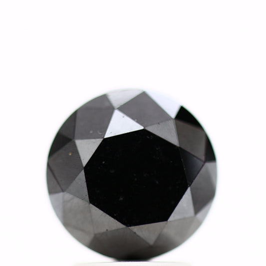 2.95 Carat Fancy Black Round Shape Diamond Natural Loose Diamond