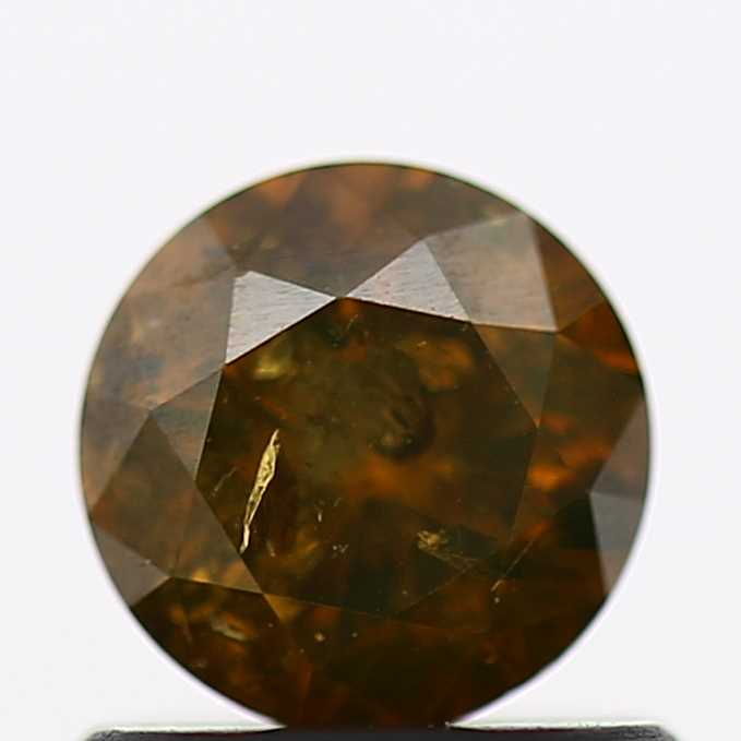 Salt And Pepper Diamond Fancy Brown Color 0.69 CT 5.45 x 3.55 MM Round Brilliant Cut Diamond ! Natural Loose Diamond, Christmas Gift for Her