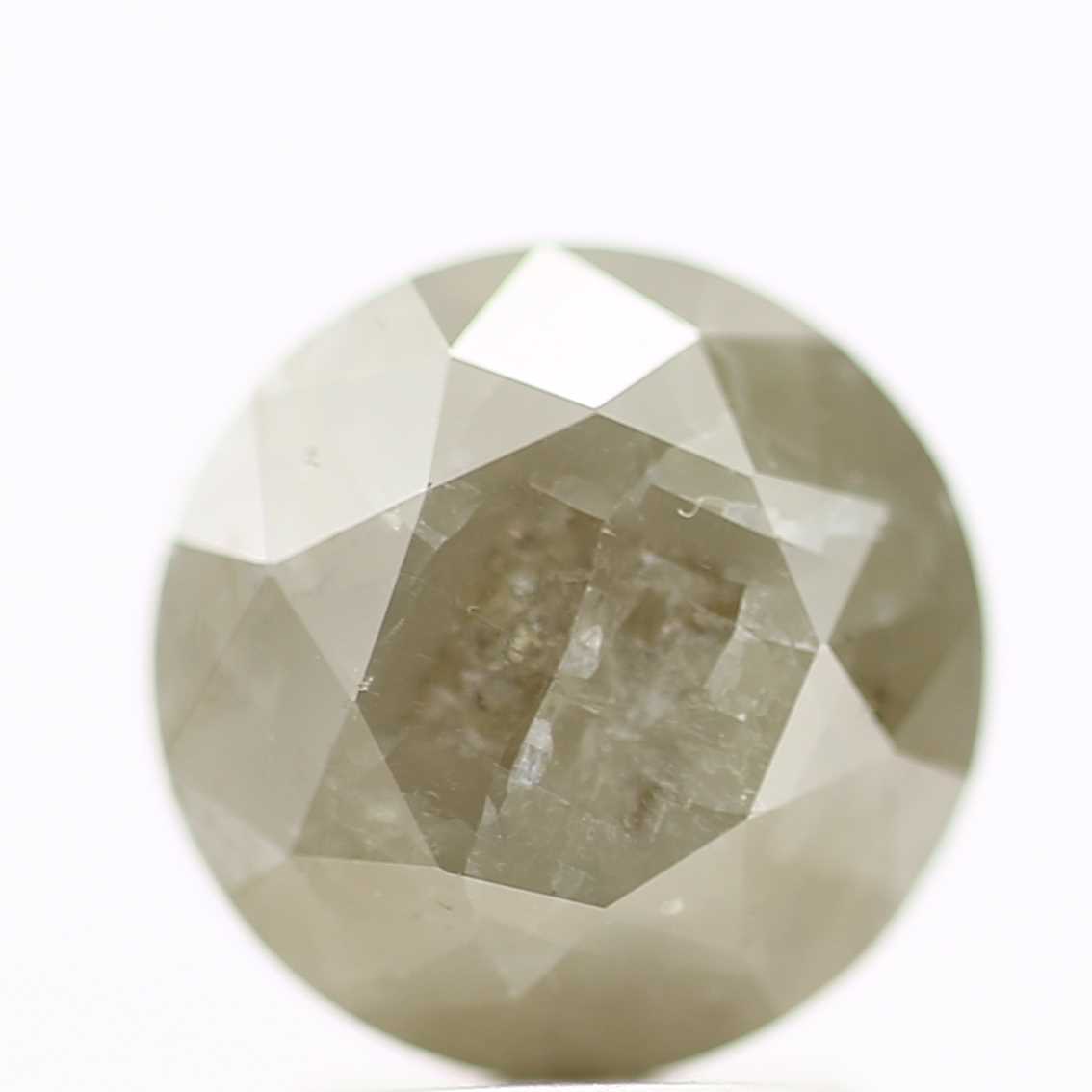 Salt And Pepper Diamond Fancy Gray Color 3.14 CT 8.44 x 6.33 MM Round Brilliant Cut Diamond ! Natural Loose Diamond ! Christmas Gift for Her