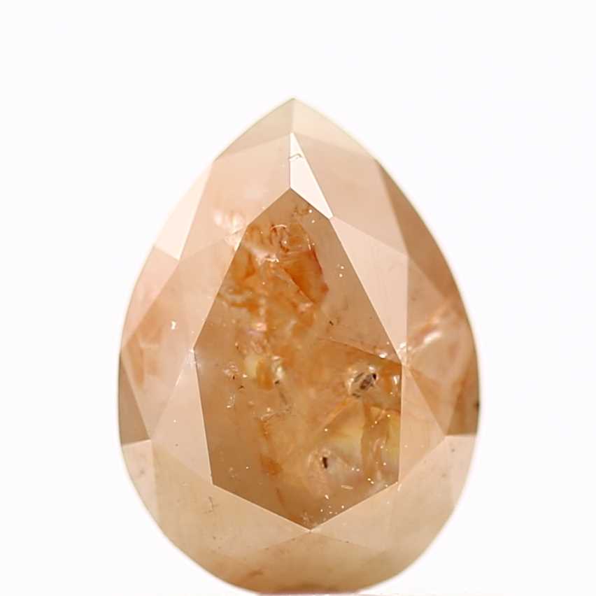 Salt and Pepper Diamond Fancy Orange Color 0.95 CT 6.94 x 5.04 x 3.81 MM Pear Cut Diamond! Natural Loose Diamond ! Christmas Gift for Her