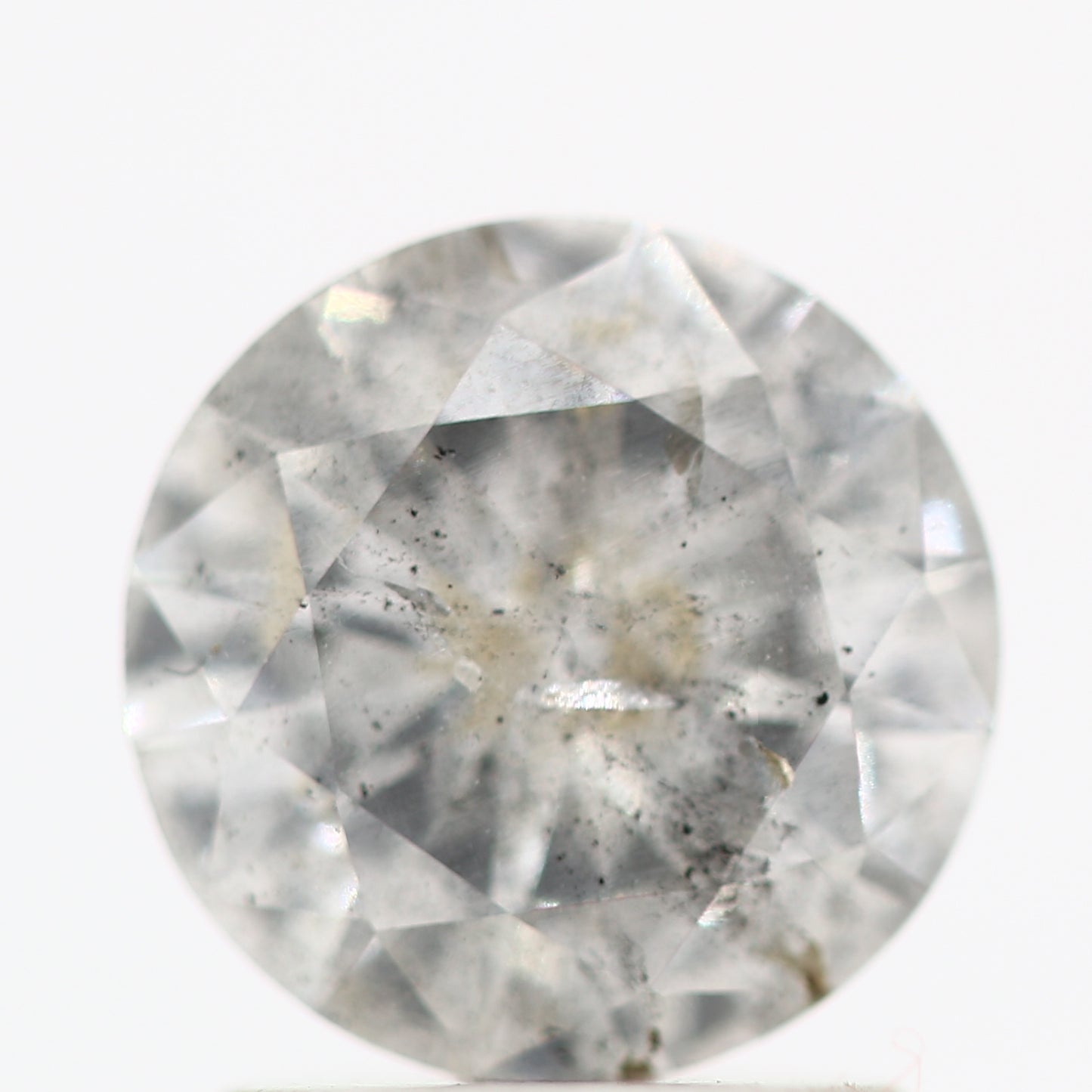 Salt And Pepper Diamond Fancy Gray Color 1.20 CT 7.10 x 3.80 MM Round Brilliant Cut Diamond ! Natural Loose Diamond ! Christmas Gift for Her