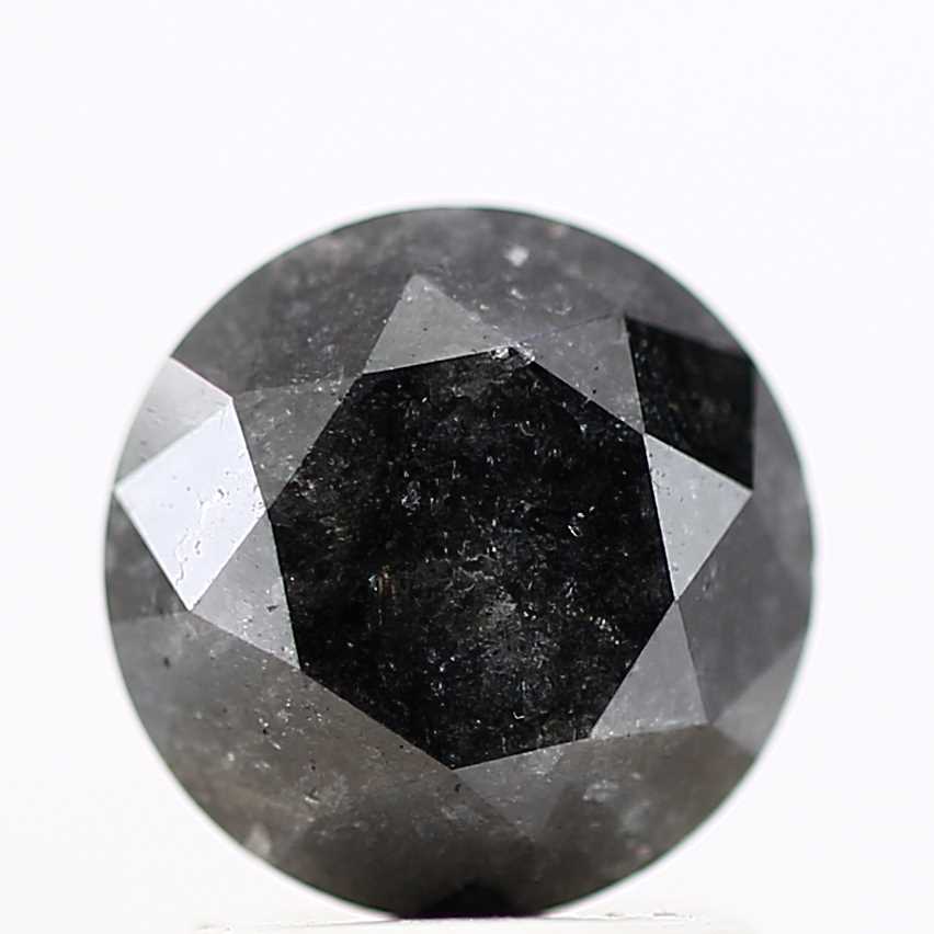 Salt And Pepper Diamond Fancy Gray Color 1.70 CT 7.22 x 5.07 MM Round Brilliant Cut Diamond ! Natural Loose Diamond ! Christmas Gift for Her