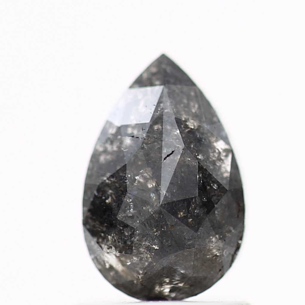 Salt and Pepper Diamond Fancy Gray Color 0.94 CT 7.95 x 5.28 x 2.48 MM Pear Cut Diamond! Natural Loose Diamond ! Christmas Gift for Her