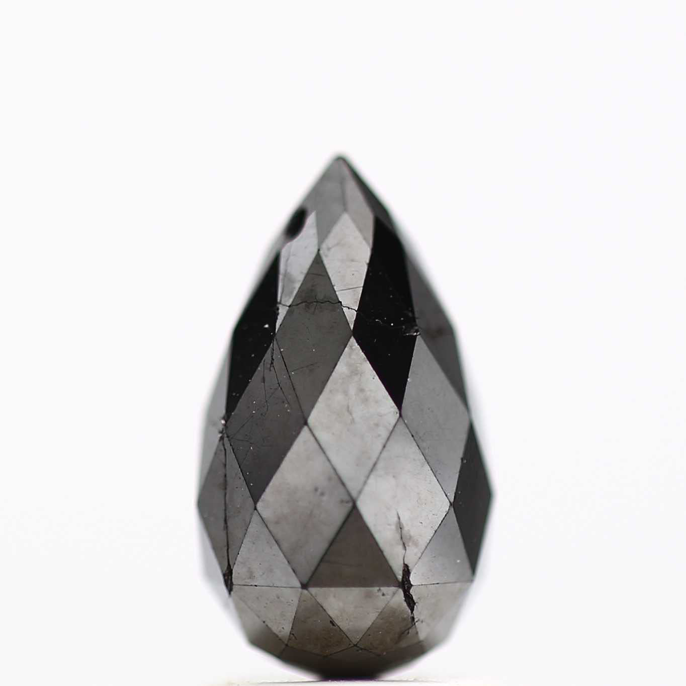 2.35 ct Natural Black Tear Drops Loose Diamond Beads for Jewelry